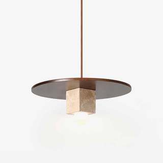 Ucariel Géométrique Travertin Pendentif Lumière