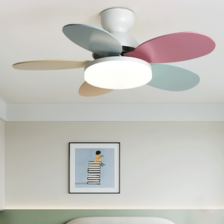 Liora Plafonnier Ventilateur pour Enfants en Verre Coloré