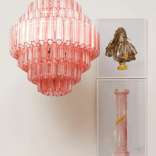 Aurora Lustre Rose Verre Tube Superposé Diamant