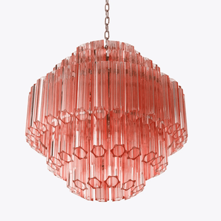 Aurora Lustre Rose Verre Tube Superposé Diamant
