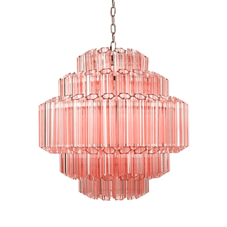 Aurora Lustre Rose Verre Tube Superposé Diamant