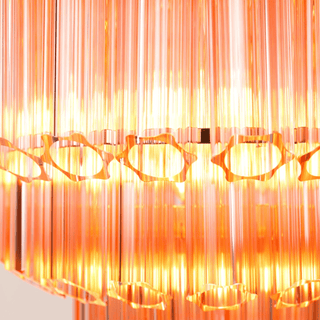 Aurora Lustre Rose Verre Tube Superposé Diamant