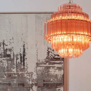Aurora Lustre Rose Verre Tube Superposé Diamant
