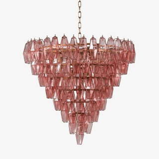 Aurora Lustre Rose Facetté Verre Superposé Vintage