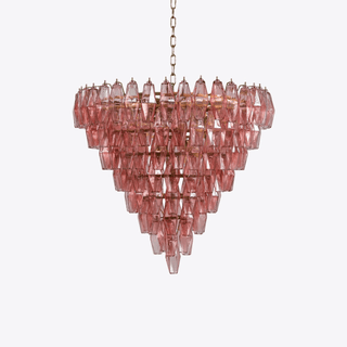 Aurora Lustre Rose Facetté Verre Superposé Vintage