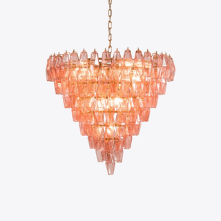 Aurora Lustre Rose Facetté Verre Superposé Vintage