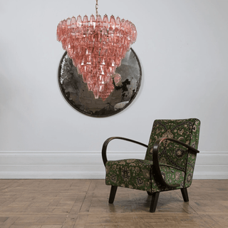 Aurora Lustre Rose Facetté Verre Superposé Vintage