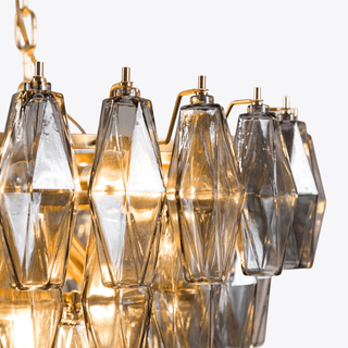 Aurora Lustre Rose Facetté Verre Superposé Vintage