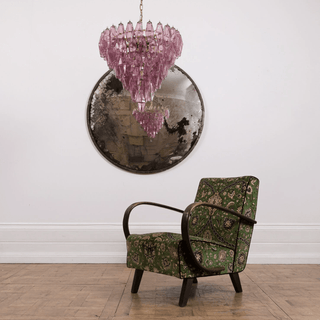 Aurora Lustre Rose Facetté Verre Superposé Vintage