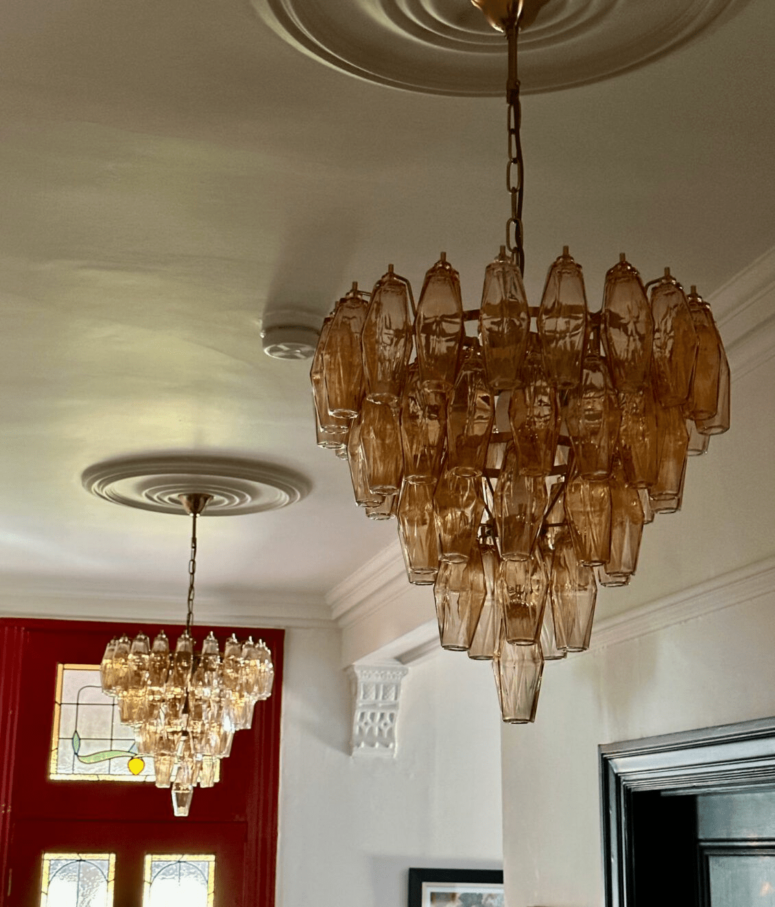 Maralis Lustre Rose Facetté Verre Superposé Vintage