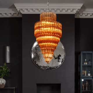 Aurora Lustre Ambre Diamant Verre Superposé Rétro