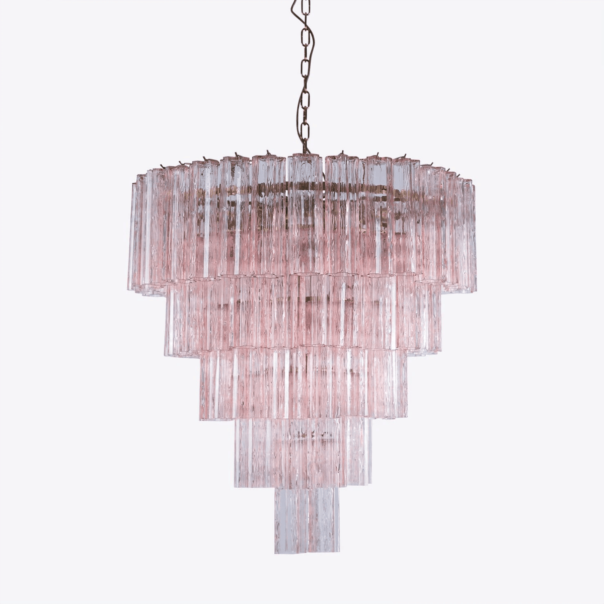 Arlaya Lustre Cinq Étage Cannelé Verre Grande Mid Siècle