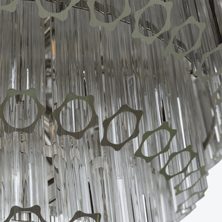 Aurora Lustre Transparent Verre Tube Superposé Grande Vintage