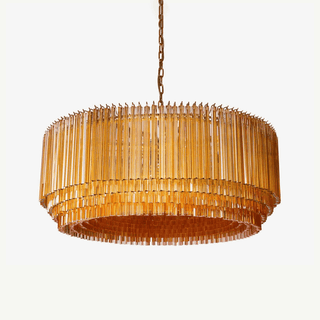 Aurora Lustre en Verre Ambre Tambour
