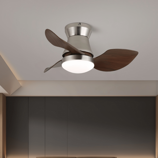 Ventilateur de plafond moderne en bois Airlume avec lumière