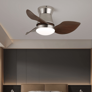 Ventilateur de plafond moderne en bois Airlume avec lumière