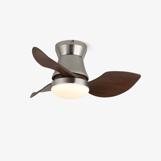 Ventilateur de plafond moderne en bois Airlume avec lumière