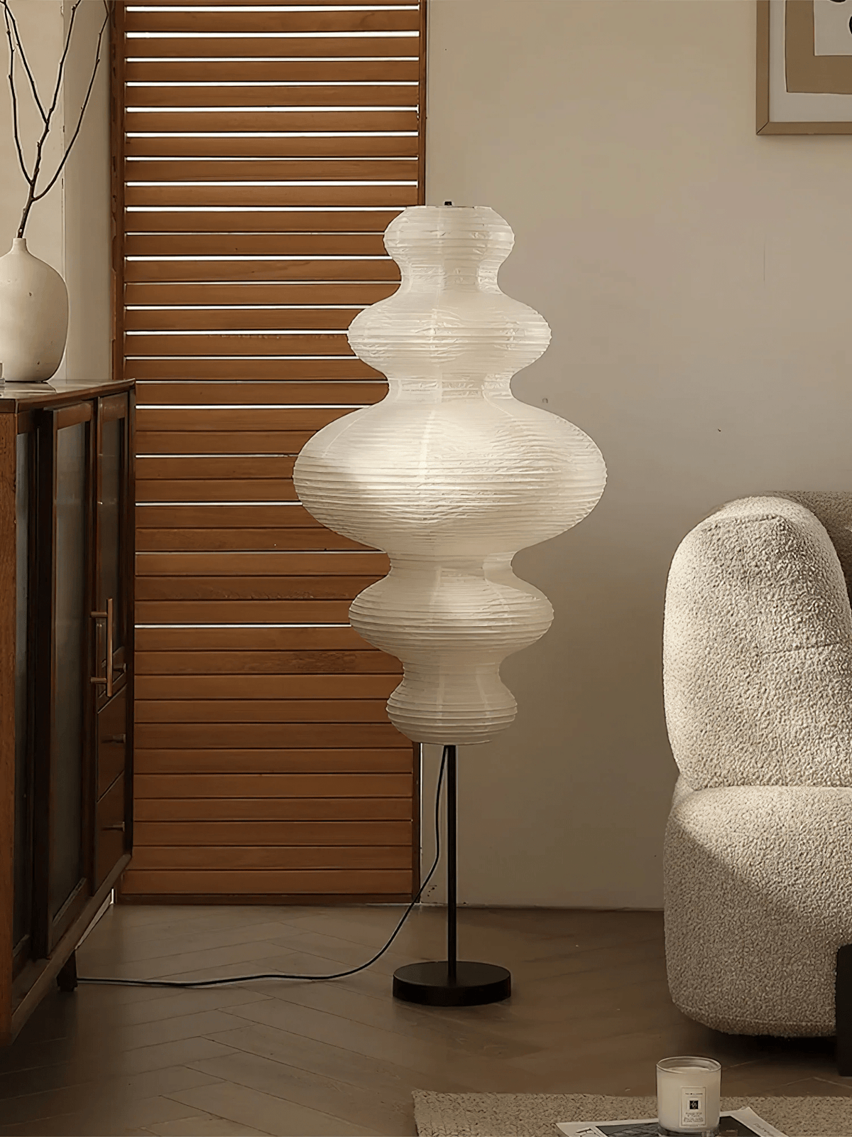 Vels Lampadaire en Papier Scandinave