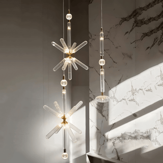 Solara Lampe à suspension en cristal cylindrique Cipher contemporaine