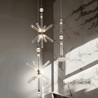 Solara Lampe à suspension en cristal cylindrique Cipher contemporaine