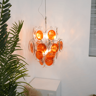 Aurora Lustre en Verre de Murano Orange Disque Superposé