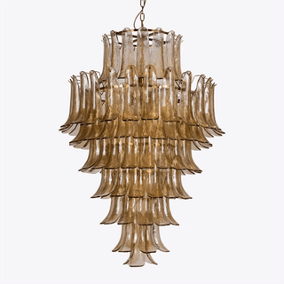 Aurora Lustre Pétale en Verre Murano Ambre Style Milieu de Siècle