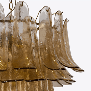 Aurora Lustre Pétale en Verre Murano Ambre Style Milieu de Siècle