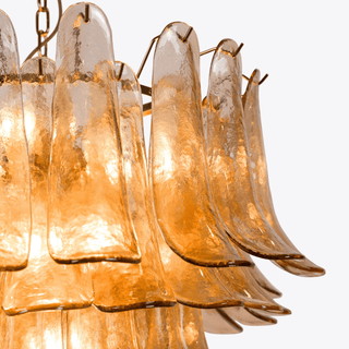 Aurora Lustre Pétale en Verre Murano Ambre Style Milieu de Siècle