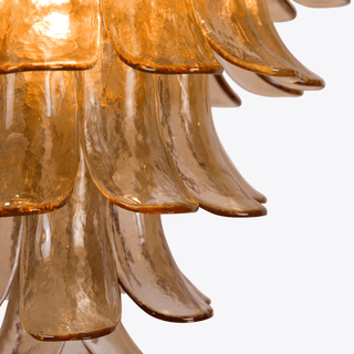 Aurora Lustre Pétale en Verre Murano Ambre Style Milieu de Siècle