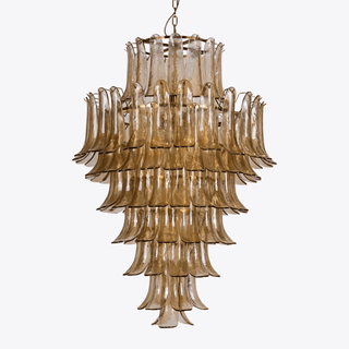 Aurora Lustre Pétale en Verre Murano Ambre Style Milieu de Siècle