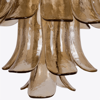 Aurora Lustre Pétale en Verre Murano Ambre Style Milieu de Siècle