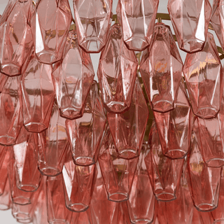 Aurora Lustre Rose Polygone Verre Étagé Moderne Artistique
