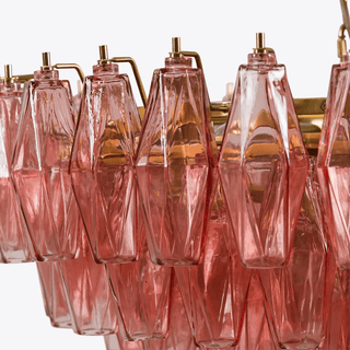 Aurora Lustre Rose Polygone Verre Étagé Moderne Artistique