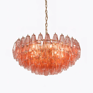 Aurora Lustre Rose Polygone Verre Étagé Moderne Artistique