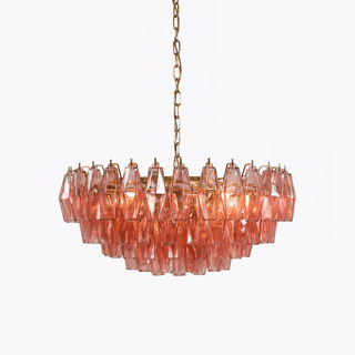 Aurora Lustre Rose Polygone Verre Étagé Moderne Artistique