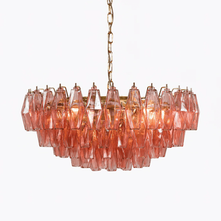 Aurora Lustre Rose Polygone Verre Étagé Moderne Artistique