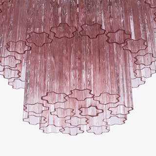 Aurora Lustre Rose Prisme Verre Superposé Élégant