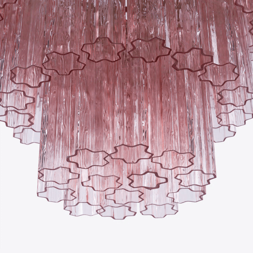 Finnelle Lustre Rose Prisme Verre Superposé Élégant