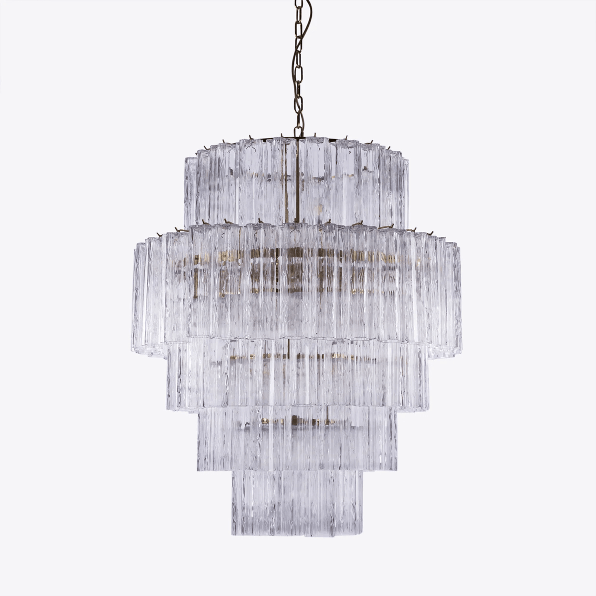 Finnelle Lustre Rose Prisme Verre Superposé Élégant
