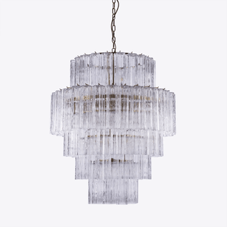 Aurora Lustre Rose Prisme Verre Superposé Élégant