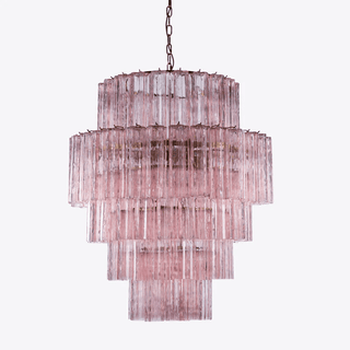 Aurora Lustre Rose Prisme Verre Superposé Élégant