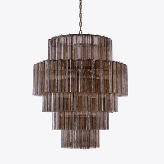 Aurora Lustre Rose Prisme Verre Superposé Élégant