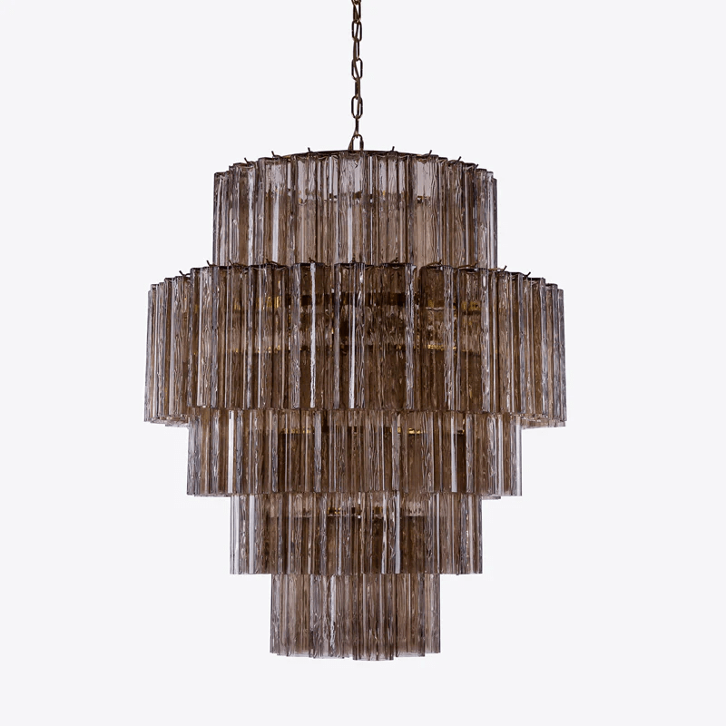 Finnelle Lustre Rose Prisme Verre Superposé Élégant