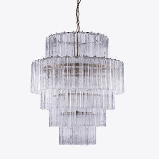 Aurora Lustre Rose Prisme Verre Superposé Élégant