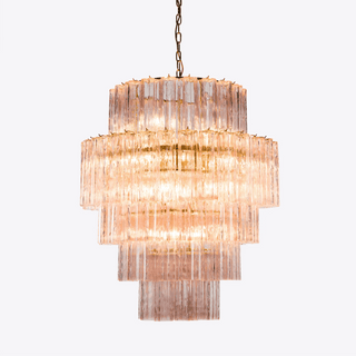 Aurora Lustre Rose Prisme Verre Superposé Élégant