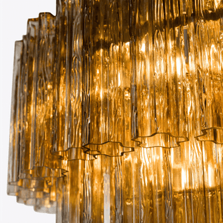 Aurora Lustre Rose Prisme Verre Superposé Élégant
