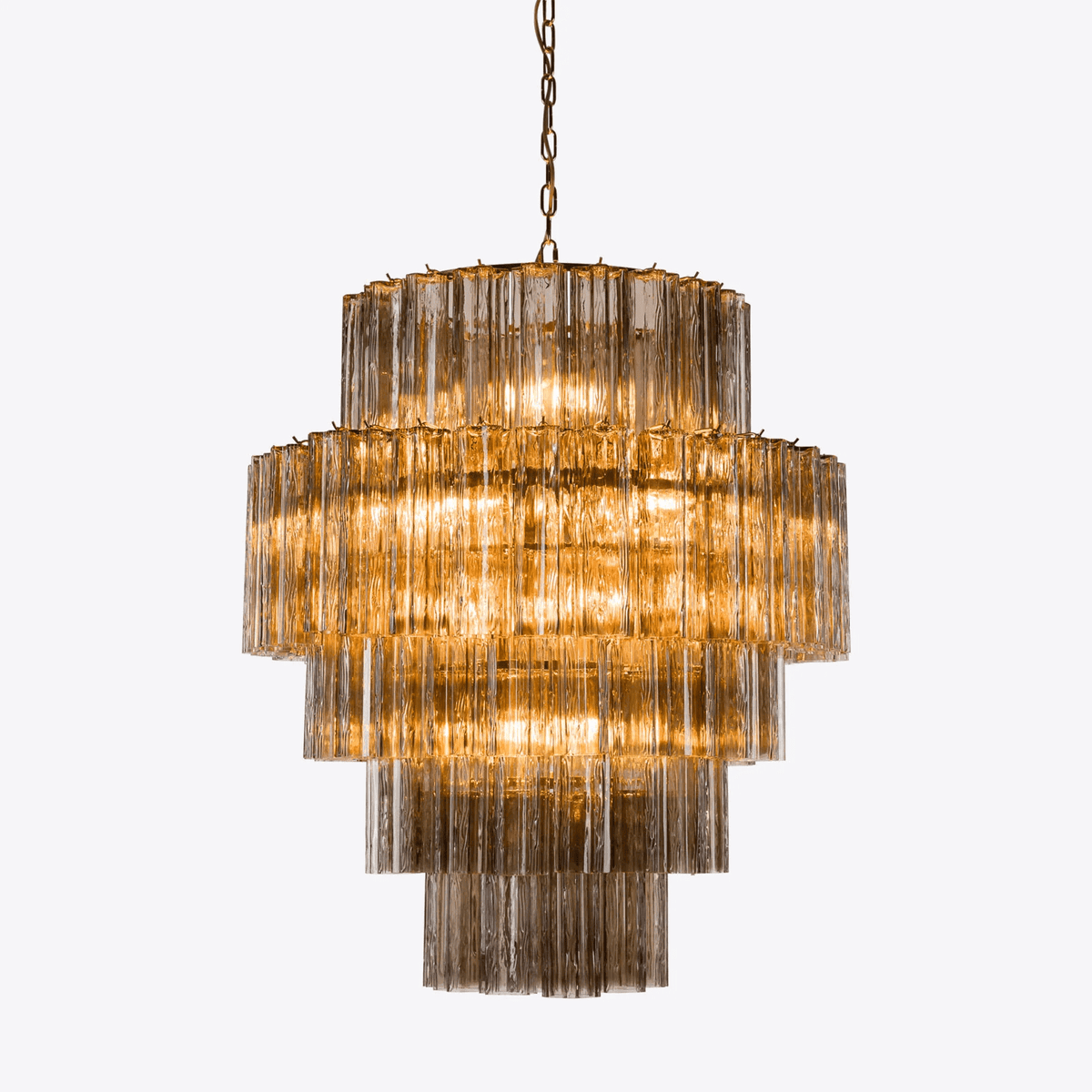 Finnelle Lustre Rose Prisme Verre Superposé Élégant