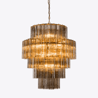 Aurora Lustre Rose Prisme Verre Superposé Élégant
