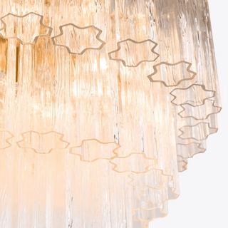 Aurora Lustre Cinq Étage Cannelé Verre Tube Mid Siècle
