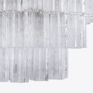 Aurora Lustre Cinq Étage Cannelé Verre Tube Mid Siècle